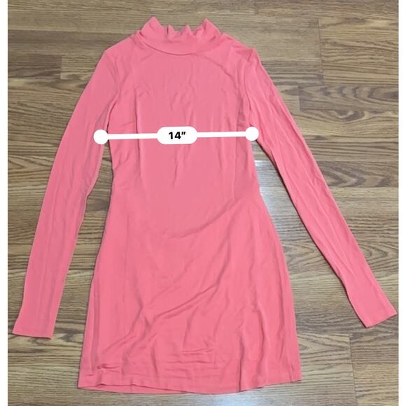 ZEYNEP ARCAY pink turtle neck longsleeve Backless Mini Jersey Dress IT 42 (US 6) - Picture 10 of 15